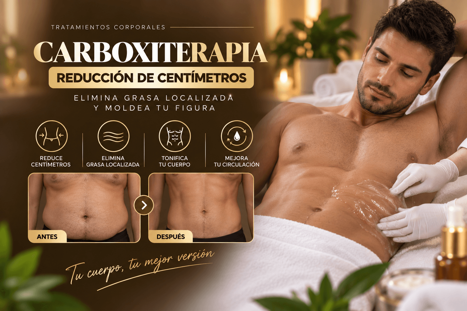 Reducción de Centímetros con Carboxiterapia (5 Sesiones)