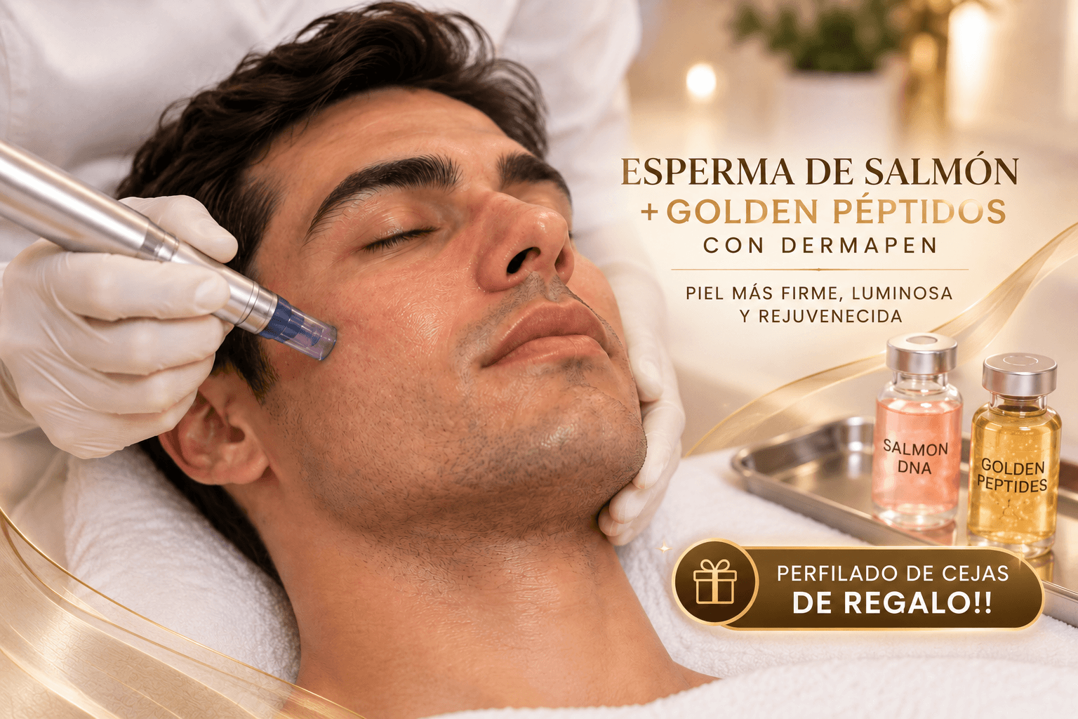 Esperma de Salmón + Golden Péptidos con Dermapen (Limpieza Facial Profunda)