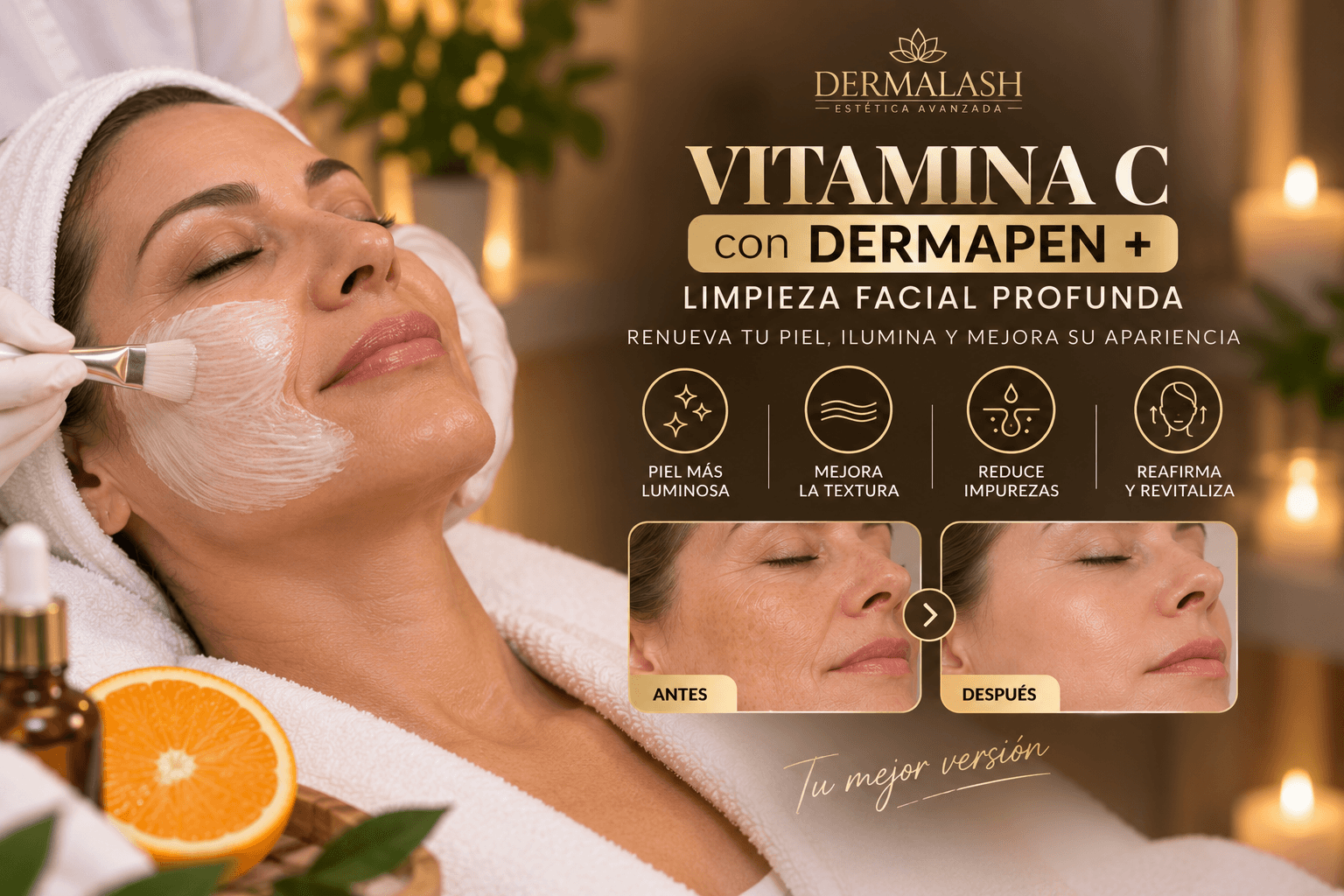 Vitamina C con Dermapen + Limpieza Facial Profunda